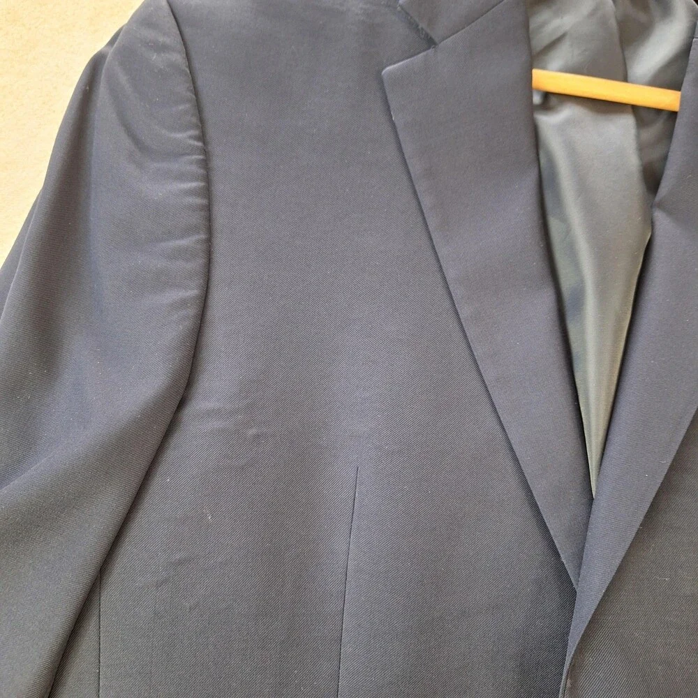 Ralph Lauren Blazer Mens 41R Navy 100% Wool Single Vent Gold Button Jacket